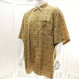 Jack Jeans Mens Button Up Shirt Geometric Pattern Size 3XL